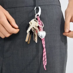 AERUN key hanger, pink/silver-plated