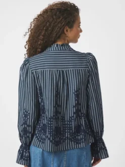 Amara Stripe Emb Blouse