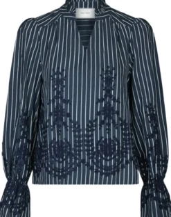 Amara Stripe Emb Blouse