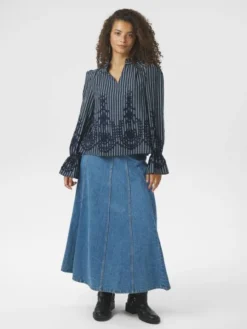 Amara Stripe Emb Blouse