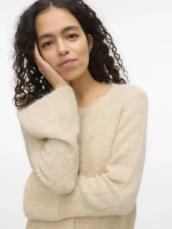 AWLEAH LORI LS O-NECK KNIT CARDIGAN