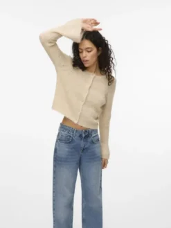 AWLEAH LORI LS O-NECK KNIT CARDIGAN