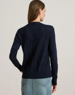 Belting-Motif V-Neck Cardigan