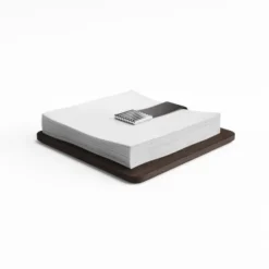 BERNADOTTE NAPKIN HOLDER STAINLESS STEEL SMOKED OAK