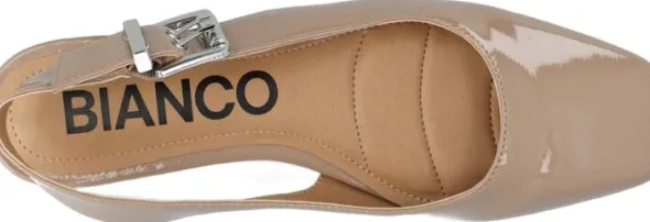 BIAROSE Karré Flat Buckle Slingback Faux Leather