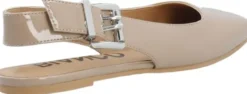 BIAROSE Karré Flat Buckle Slingback Faux Leather