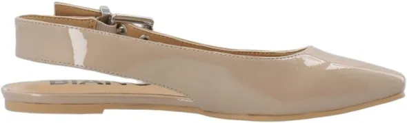 BIAROSE Karré Flat Buckle Slingback Faux Leather