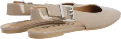 BIAROSE Karré Flat Buckle Slingback Faux Leather