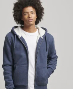 BORG LINED ZIP HOOD