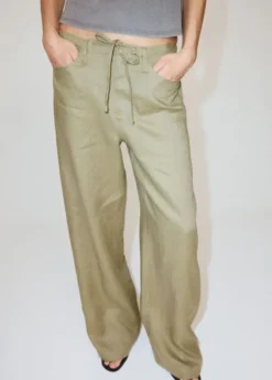 Bow linen trousers