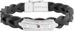 Braided Leather Bracelet with Sterling Silver Detail