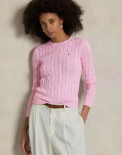 Cable-Knit Cotton Crewneck Sweater