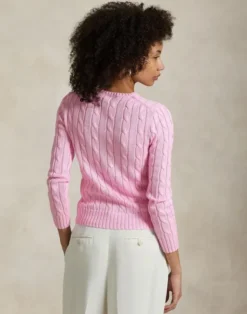 Cable-Knit Cotton Crewneck Sweater