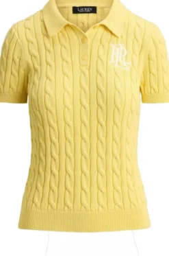Cable-Knit Cotton Polo Sweater