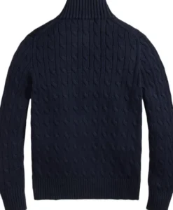 Cable-Knit Cotton Quarter-Zip Sweater
