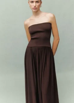 Combined strapless dress