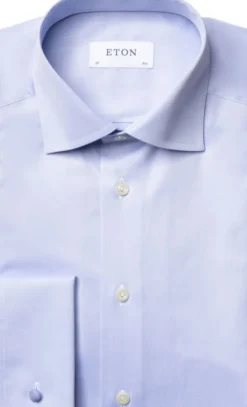 Contemporary Fit Light Blue Signature Twill Shirt - French cuff