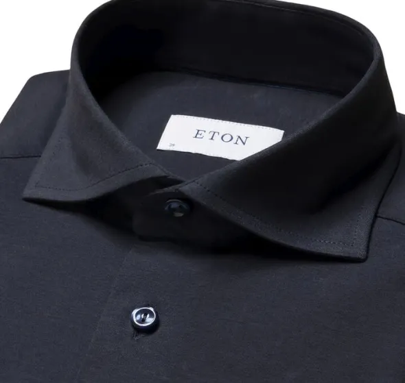 Contemporary Fit Navy Blue Solid Four-Flex Stretch Shirt