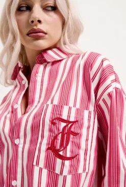 COTTON STRIPE SLEEP LS SHIRT + PANT SET