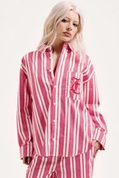 COTTON STRIPE SLEEP LS SHIRT + PANT SET