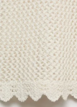 Crochet flared cotton blend trousers
