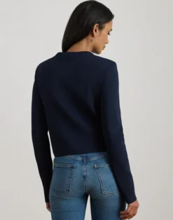 Cropped Crewneck Sweater Jacket