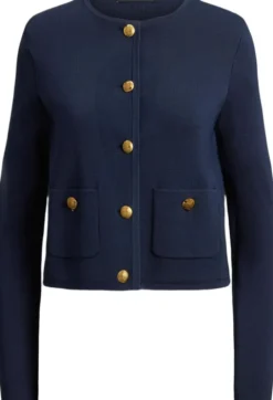 Cropped Crewneck Sweater Jacket