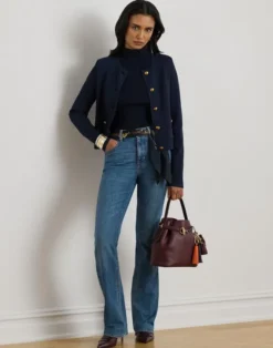 Cropped Crewneck Sweater Jacket