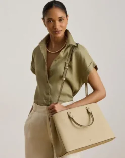 Crosshatch Leather Large Hanna Satchel