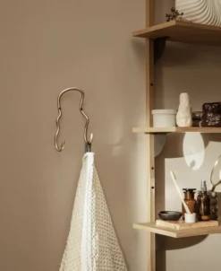 Curvature Double Hook - Brass