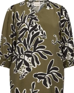 Curvy WA-LINNEA 2 Bluse Oliven