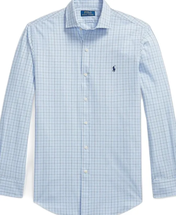 Custom Fit Plaid Stretch Poplin Shirt