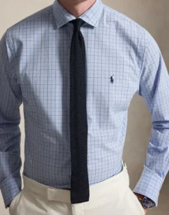 Custom Fit Plaid Stretch Poplin Shirt