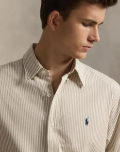 Custom Fit Striped Stretch Poplin Shirt