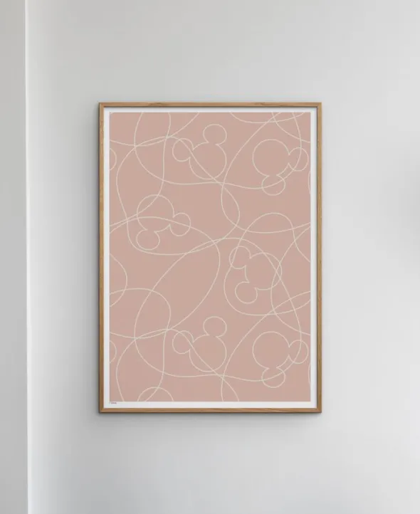 Disney - Mickey Mouse Pink & White Outline