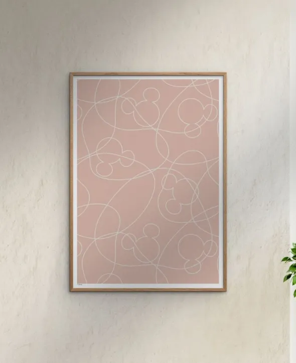 Disney - Mickey Mouse Pink & White Outline