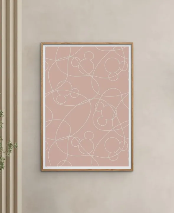 Disney - Mickey Mouse Pink & White Outline