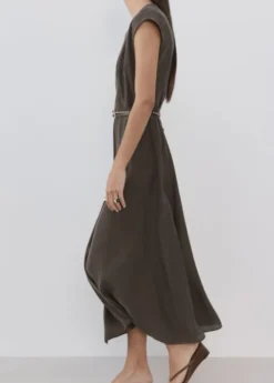 Double-belt A-line dress