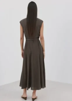 Double-belt A-line dress