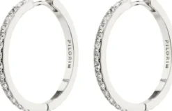 EBNA maxi crystal hoops silver-plated