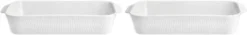 Fatset djupt Plissé 35 x 19 x 6 cm 2 st Vit