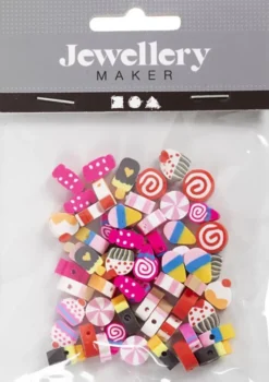Figurperler, Slik, kager og is, diam. 10 mm, hulstr. 1,5 mm,