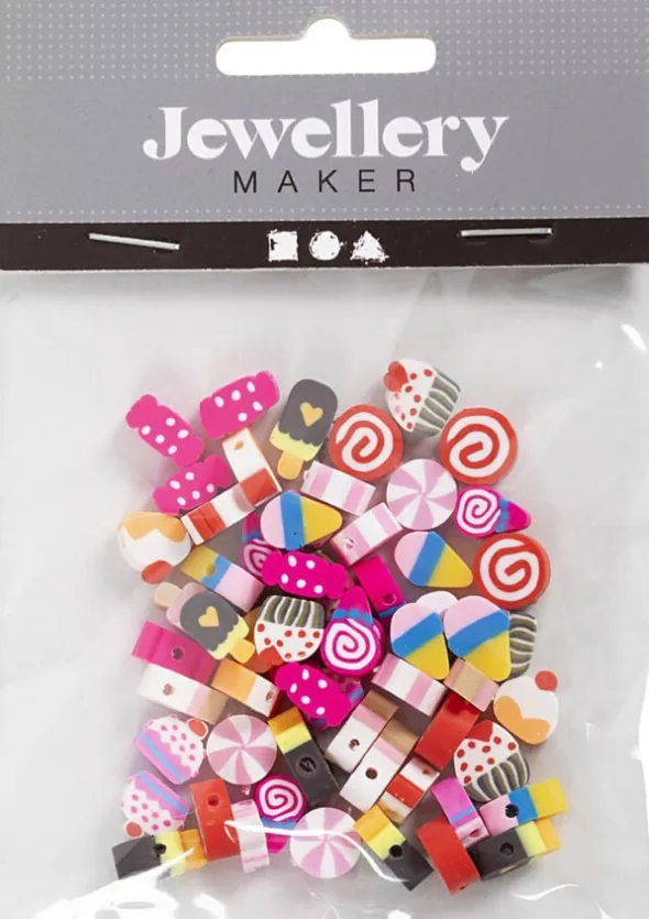 Figurperler, Slik, kager og is, diam. 10 mm, hulstr. 1,5 mm,