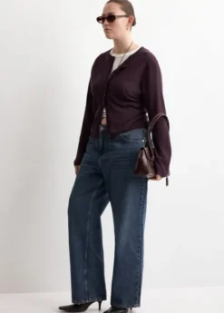 Fine-knit straight-fit cardigan