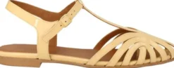 Flad sandal med smuk organisk frontdetalje