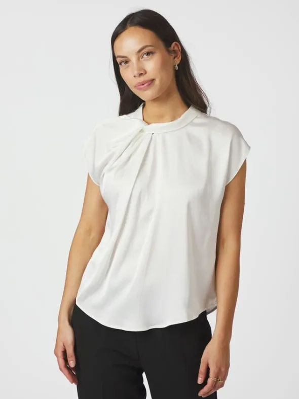 Fleur Drapy Satin Blouse