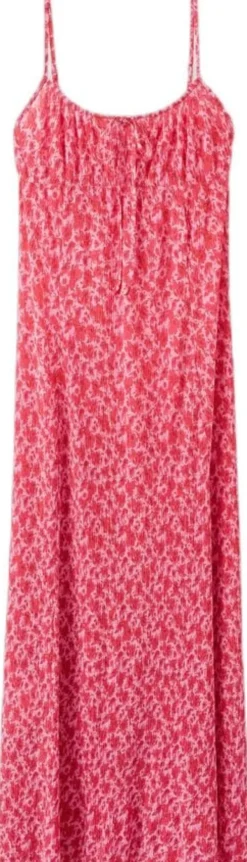 Floral-print pleated dress