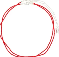 HAZE necklaces 2-in-1 set, red/silver-plated