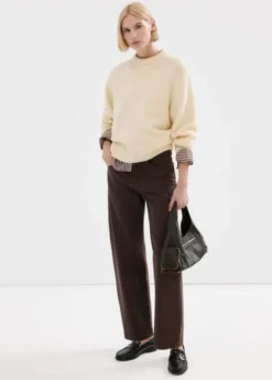 HIGH-WAISTED COTTON BARREL JEANS BET
