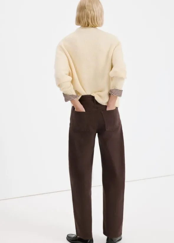 HIGH-WAISTED COTTON BARREL JEANS BET